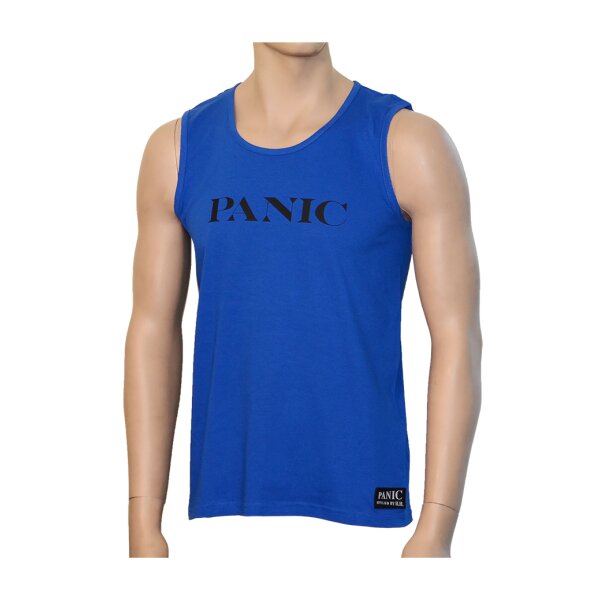 "PANIC" Tank Top Blue/Black