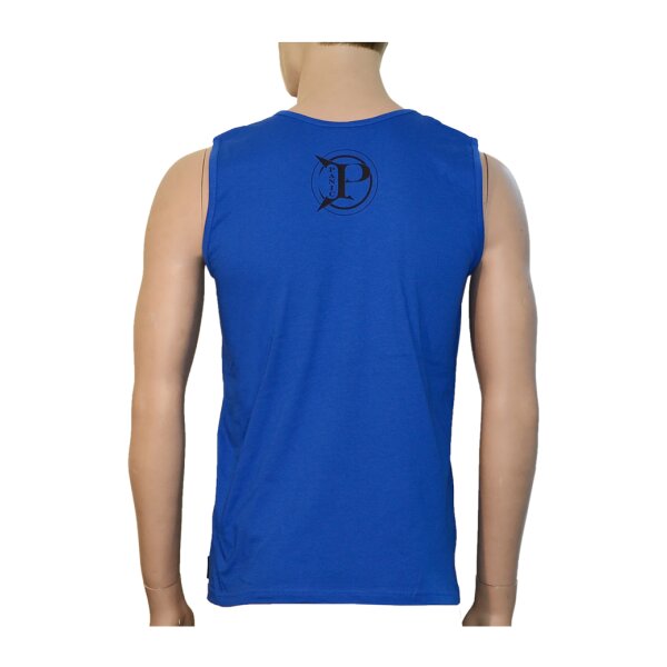 "PANIC" Tank Top Blue/Black