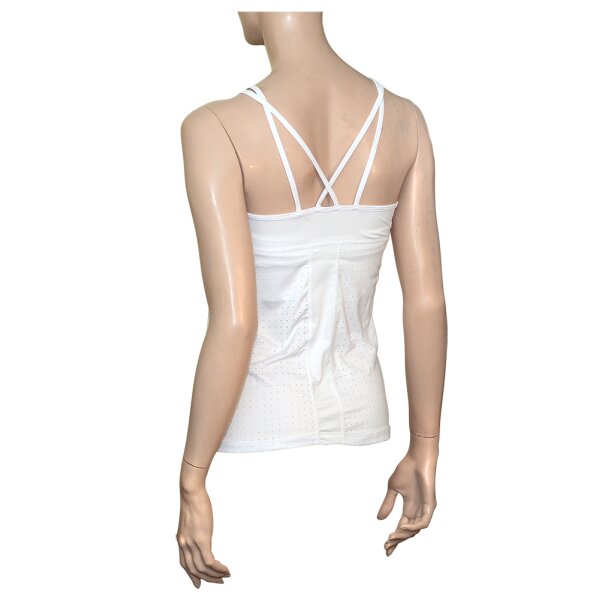 "PANIC" Lady Spaghetti-Top White/Laser Orange