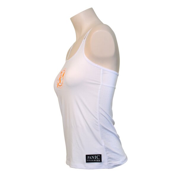 "PANIC" Lady Spaghetti-Top White/Laser Orange